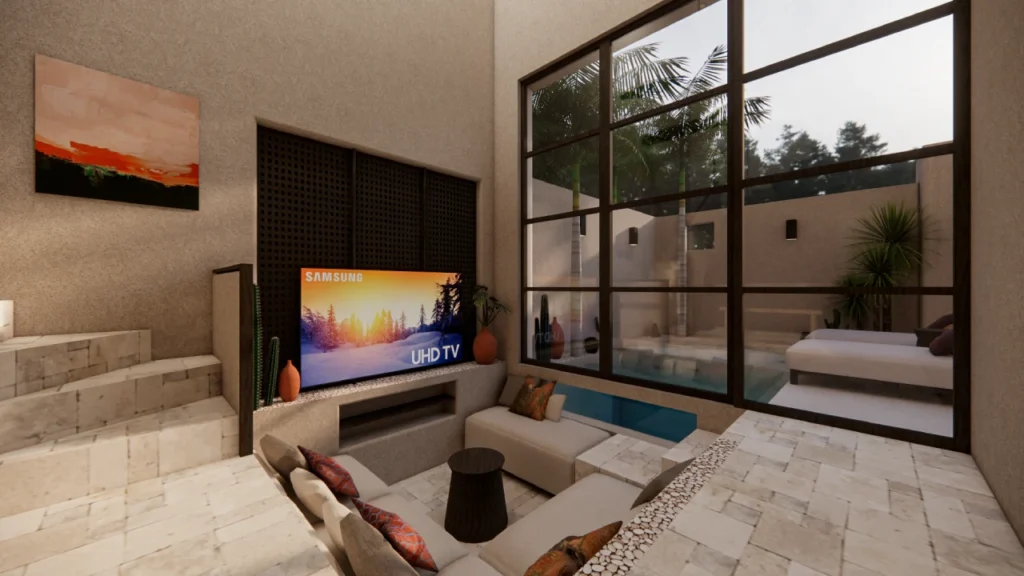 Moroccan Villa in Pererenan with tropical Moroccan-inspired interior design.