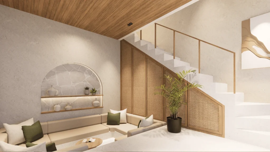 Modern tropical loft in Pererenan with functional open living design.